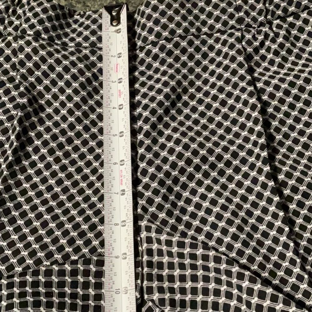 NWT Worthington Women Black White Geometric Trousers L Pants Polyester Slacks - Picture 8 of 8